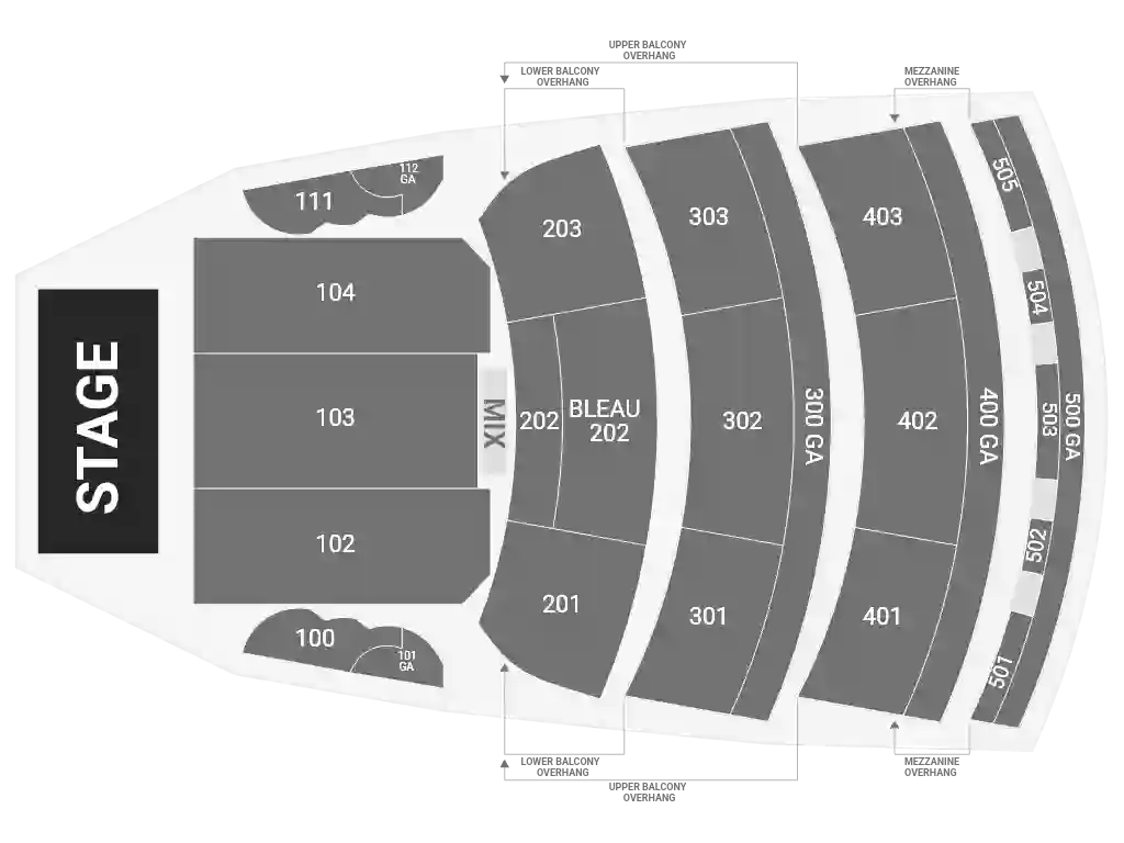 Bleaulive theater seating chart at Fontainebleau Las Vegas Hotel