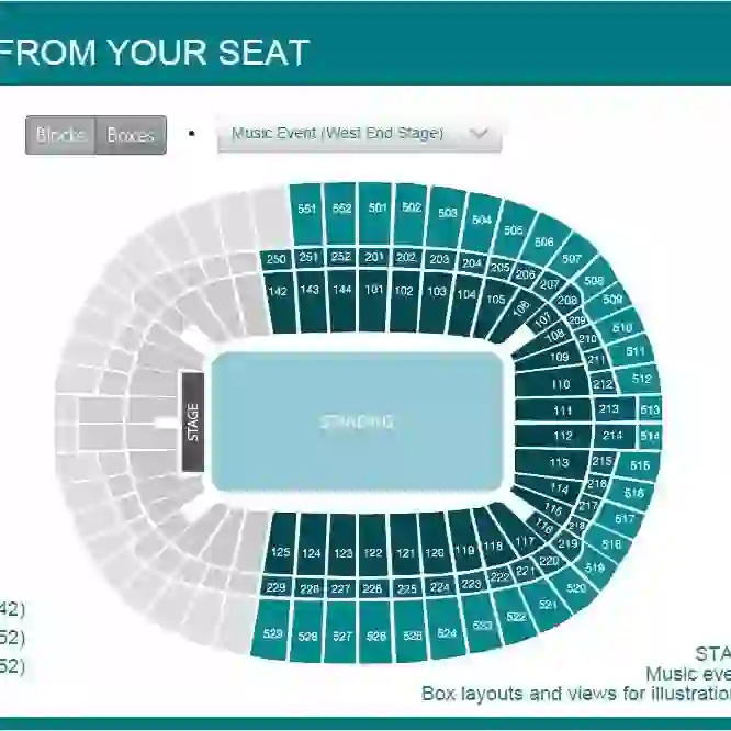 Seating Chart Map Oasis London Wembley Park Stadium