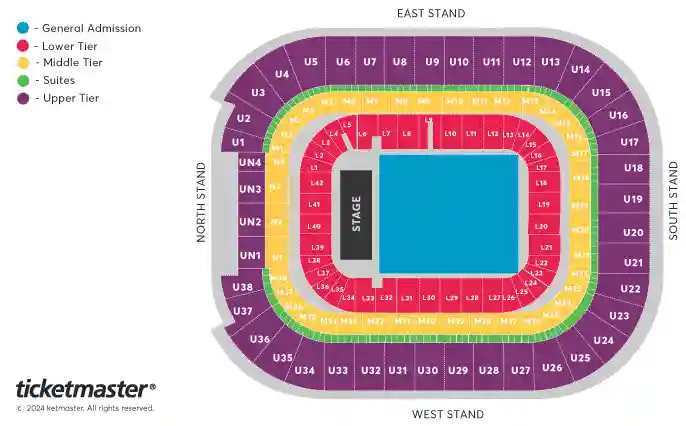 Seating Chart plan Oasis Cardiff Principality Stadium