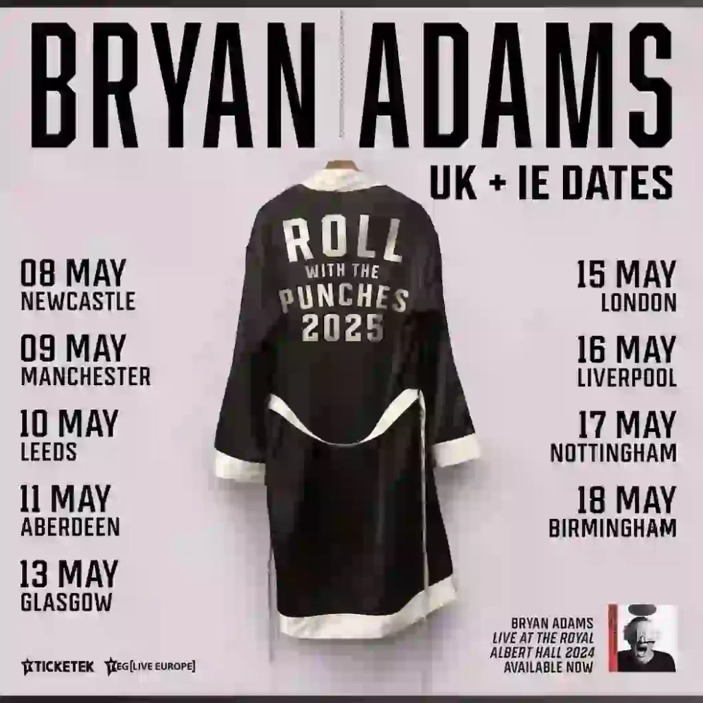 Bryan Adams UK & IE Tour: Roll With The Punches 2025