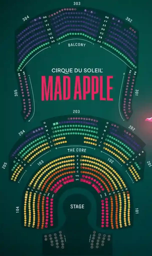 Mad Apple Cirque du Soleil Seating Chart